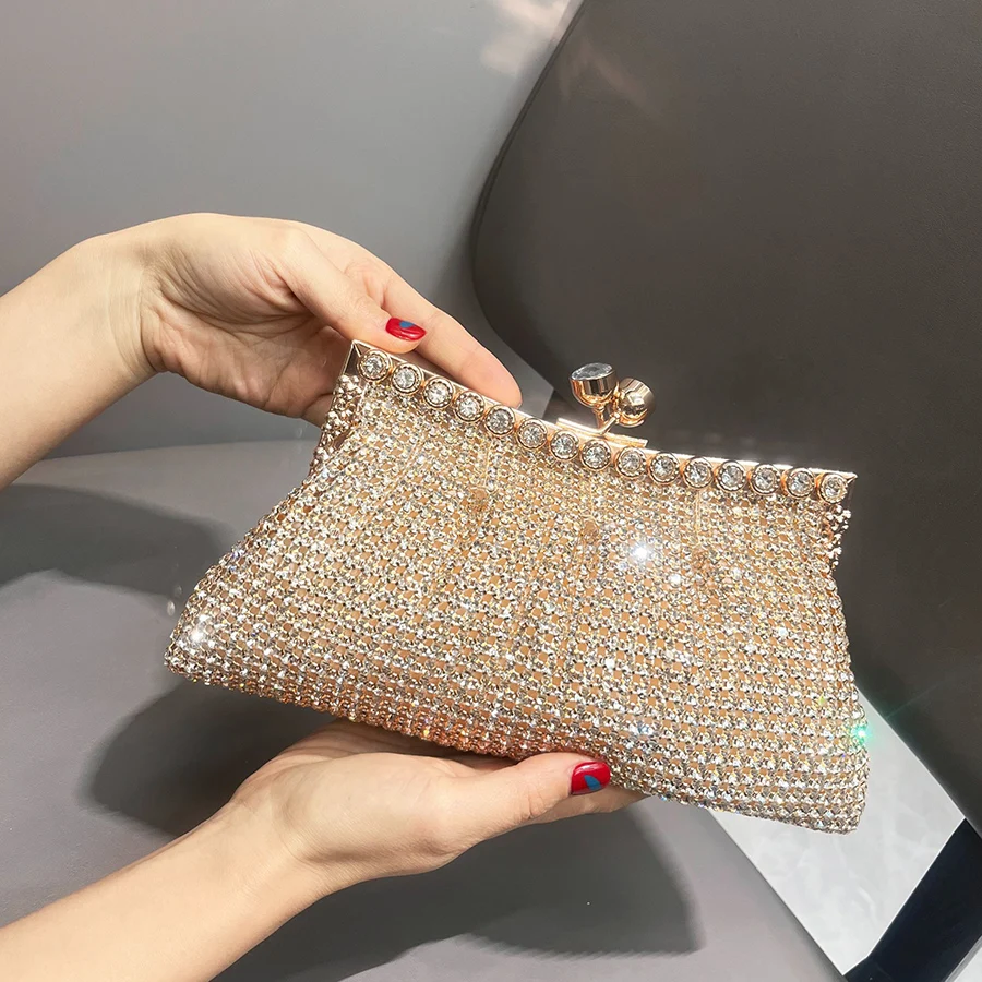 

Luxury design rhinestones clutch purse bag for women chains Shoulder Bag evening bag sparkly prom wedding party banquet handbags