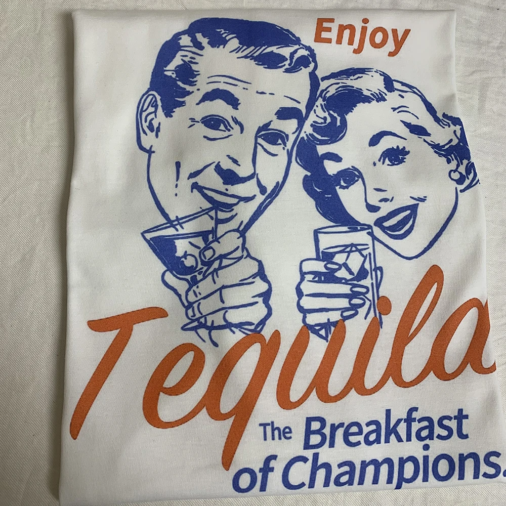 Enjoy Tequila Retro Graphic Tee Vintage Fashion T Shirts Summer Women Hippie Cute Alcohol Drinking T-Shirts Tops Unisex Clothing