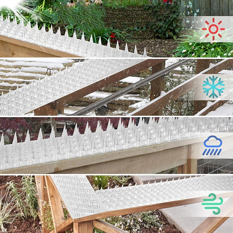 10/20/30Pcs Spikes Repeller Cat Plastic Bird Repellent Anti Pigeon Anti-bird Squirrel Garden Fences Control Transparent Spikes