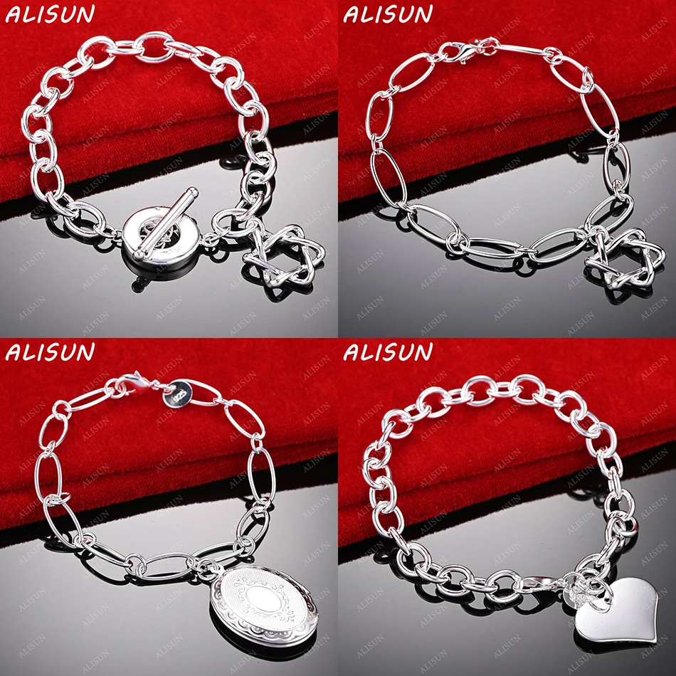 

ALISUN 925 Sterling Silver Design Geometric Bracelets For Women Men Charm Trend Birthday Gifts Fashion Party Fine Jewelry