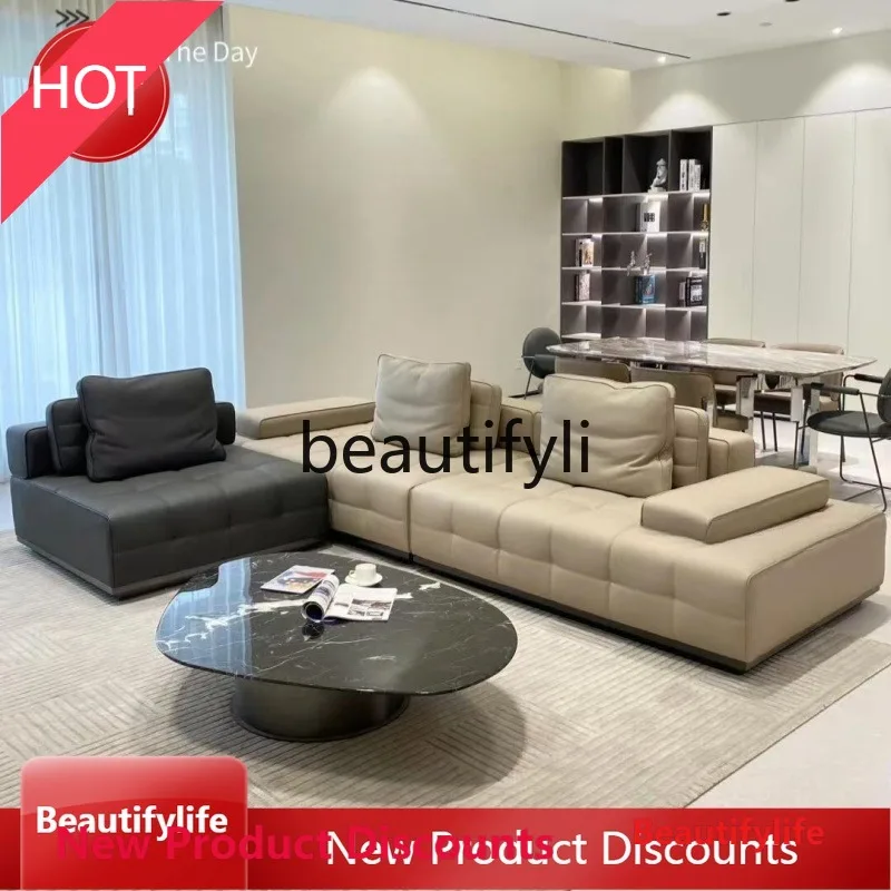 

Q46 Living Room Marble Coffee Table Irregular Black and White Root Italian Style Light Luxury High-End Designer