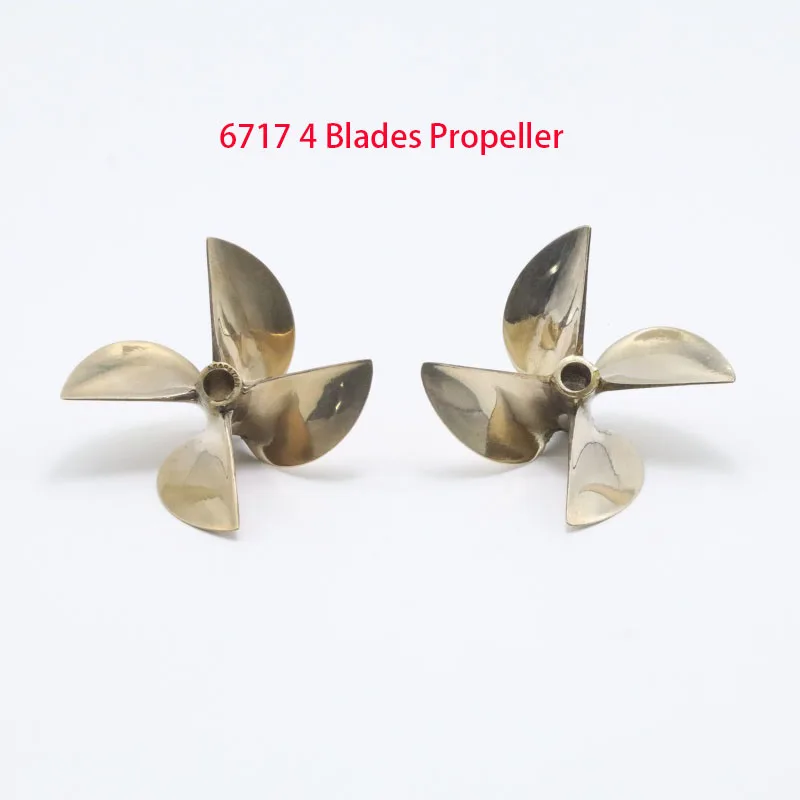 

RC Boat 4 Blades Copper Propeller Left/Right 6717 Diameter 67mm Screw For 6.35mm 1/4" RC Boat Shaft
