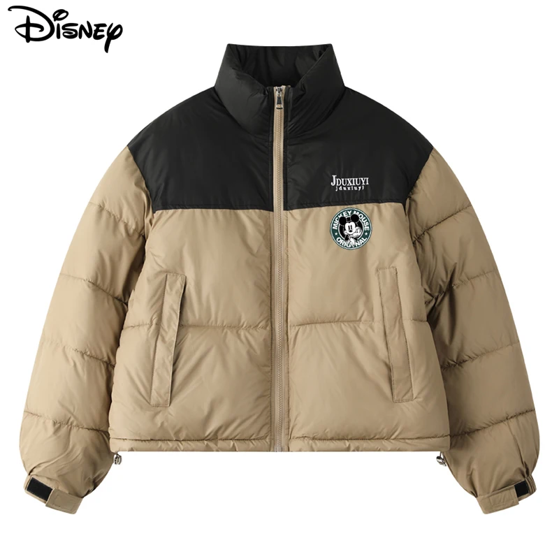 Disney New Arrival Brand Clothing Top Fashion Mickey Mouse Print Logo Loose Cardigan Winter Coat Casual Cotton-padded Jacket