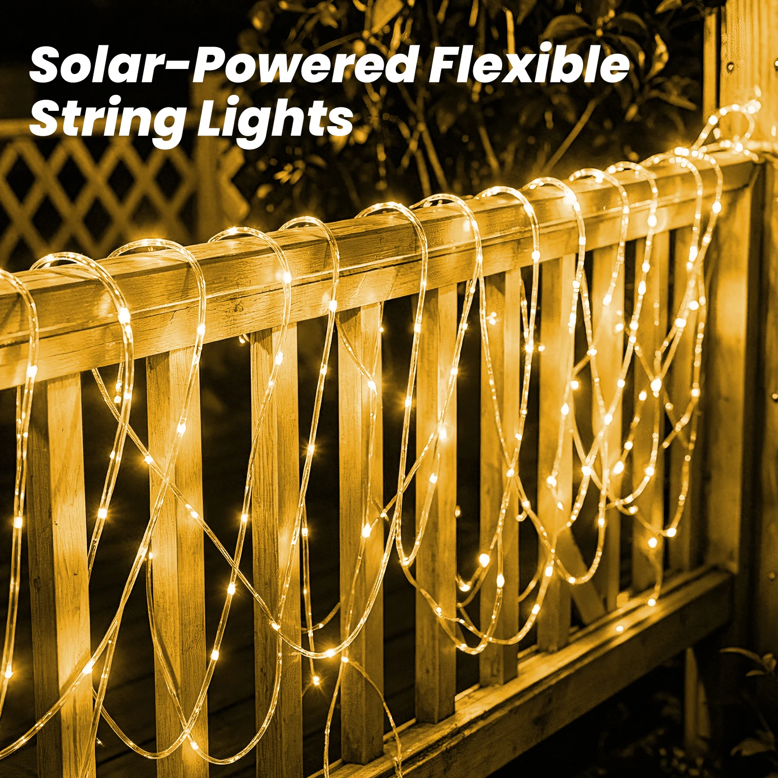 Solar Rope LED String Light Outdoor Waterproof 300LED 200LED 100LED Solar Fairy Light Tube Yard Fence Lawn Pathway Garden Decor