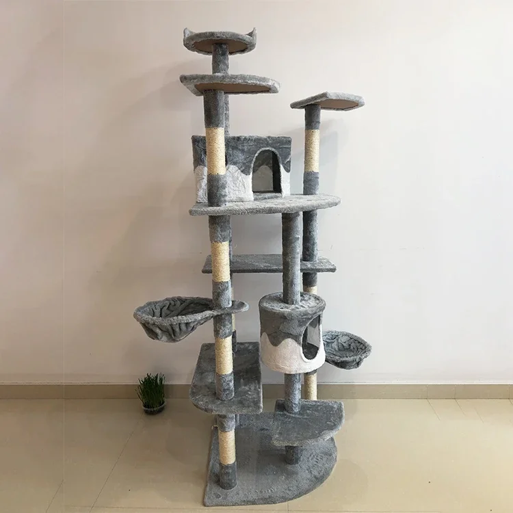 High Quality Scratching Post Cat Tree Tower Wooden Tree House for Animal