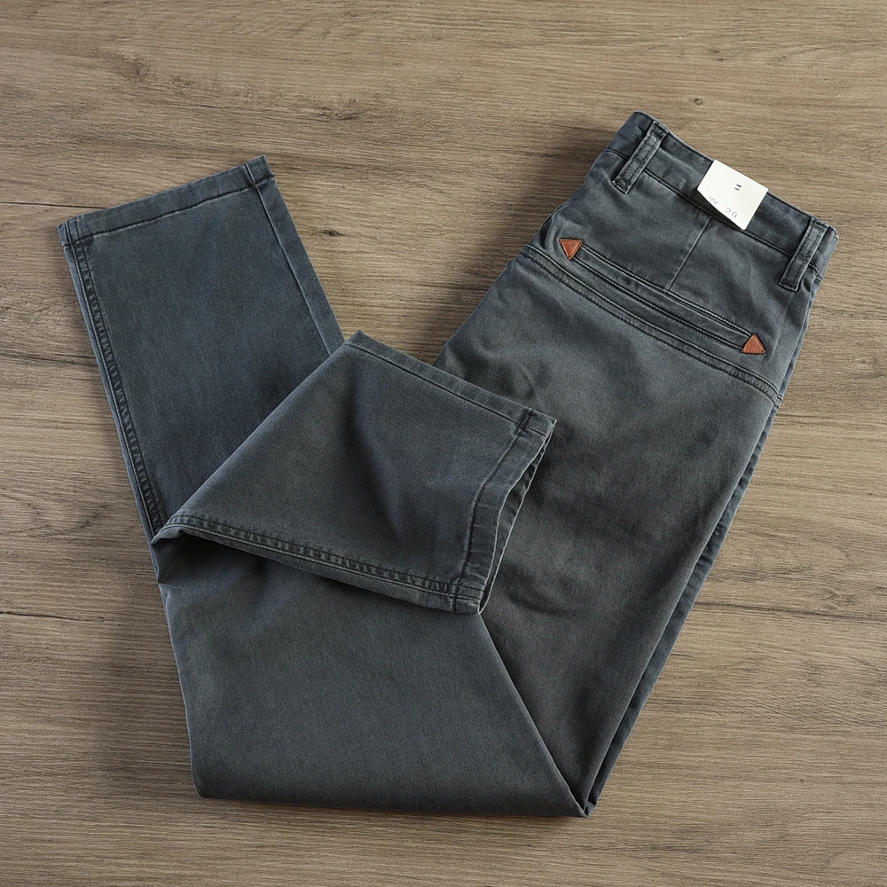 521# Spring and Autumn New American Retro Cargo Pants Men\'s Simple 97% Cotton Washed Loose Business Casual Straight Trousers