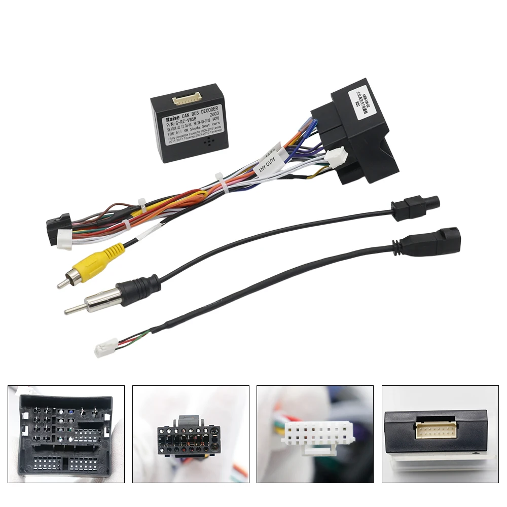 9/10 Inch Car Radio Fascia Panel Kit CANBUS Box Wiring Harness Adapter For VW Golf Polo Tiguan 2010+ Android Dash Fitting Frame