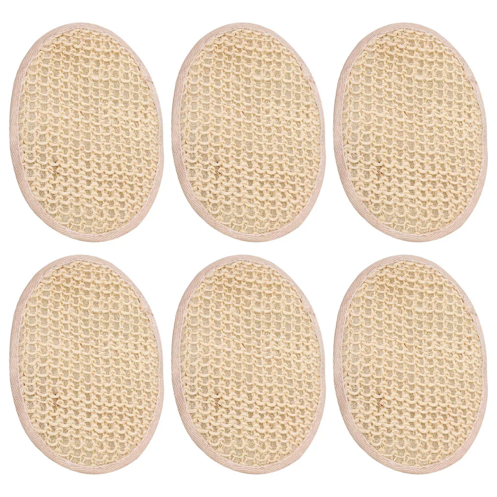 

6pcs Loofah Bath Towel Exfoliating Body Sponge Back Scrubber Facial Sponges Cleansing Pore Controller Bath Brush
