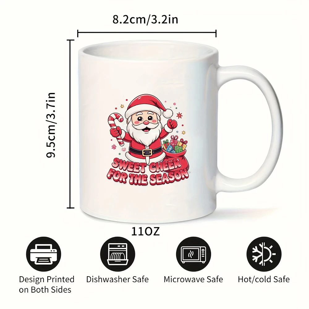 11oz سانتا كلوز كوب كرتوني سانتا كلوز كوب كرتوني جو احتفالي هدية الكريسماس كوب للأطفال مكتب عائلي كوب قهوة