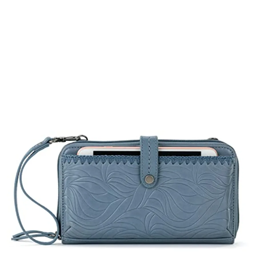 

Everyday crossbody purse for smartphones: lightweight nylon, black, convertible wristlet with secure zipper closure and integra