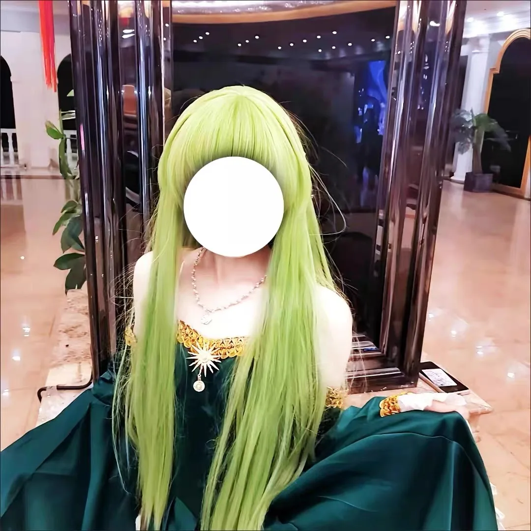 Anime CODE GEASS Lelouch of The Rebellion C.C. Cosplay Costume Halloween Deep Blue Women party full dress Floor length Skirt Wig