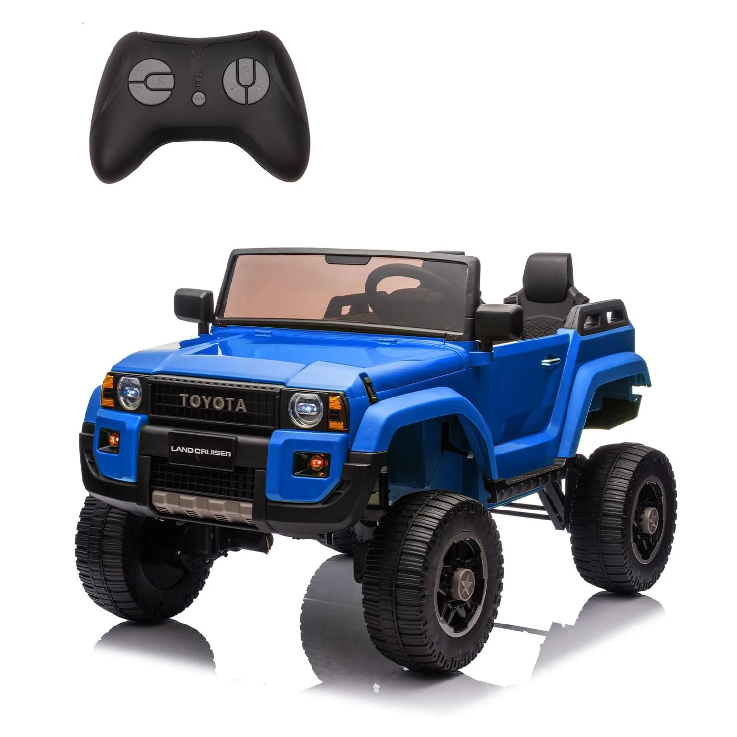 Kids Ride on Car 2 Seater 24v 7Ah Electric Car with Parent Remote Control 4.4MPH, 4x550w Motors,Spring Suspension,MP3 Music,Blue