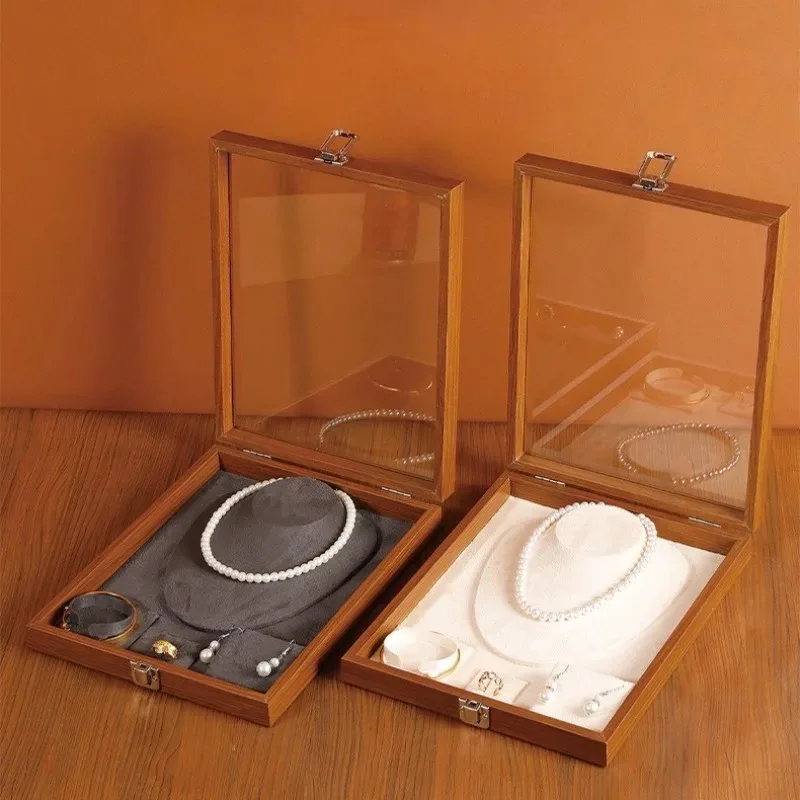 Counter Necklace Display Box Retro Earring Storage Box Minimalist Luxury Women Bracelet Case Multifunctional Jewelry Cases
