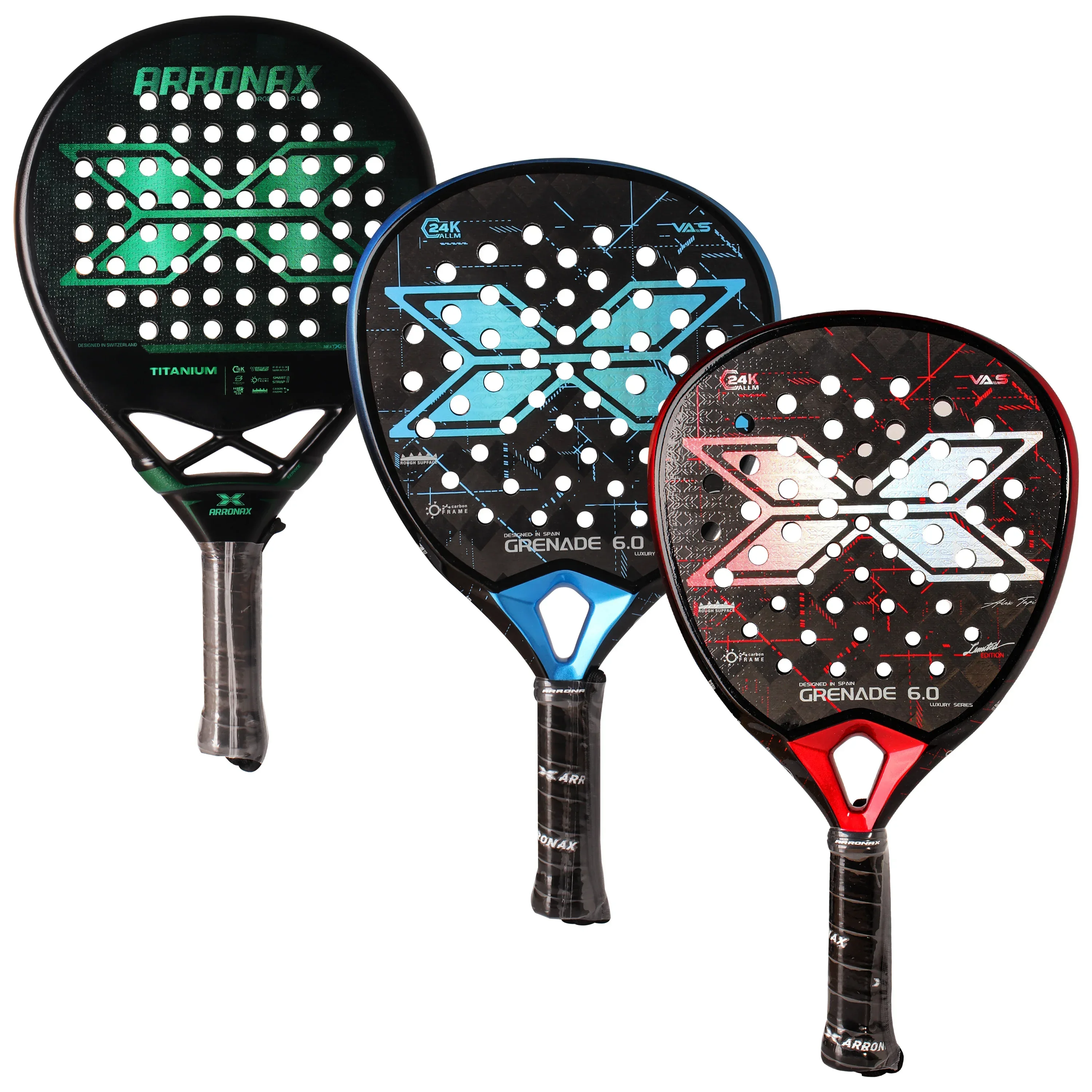 ARRONAX 18K 24K Paddle Racket Adult Prefessional Carbon Fiber Soft EVA Face Tennis Paddle Racquet Racket Lightweight for Adult