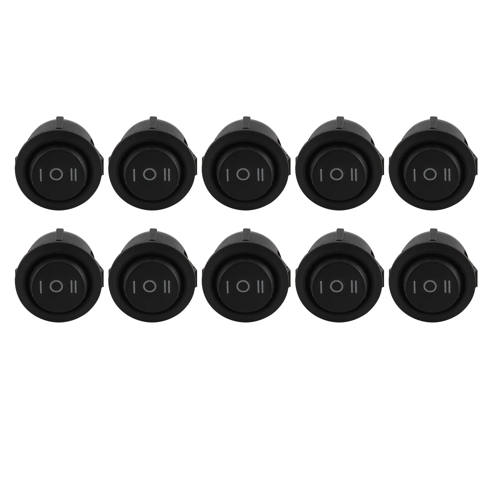 L77A 10 Pcs x ON/OFF/ON 3 Position SPDT Round Boat Rocker Switch 6A/250V 10A/125V AC