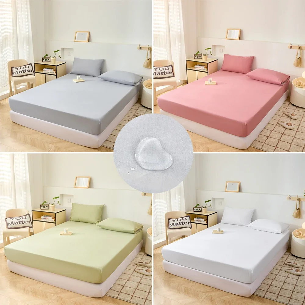 Waterproof Fitted Sheet Anti-slip Adjustable Mattress Cover High Quality Mite-resistant Mattress Protector for King Queen Bed