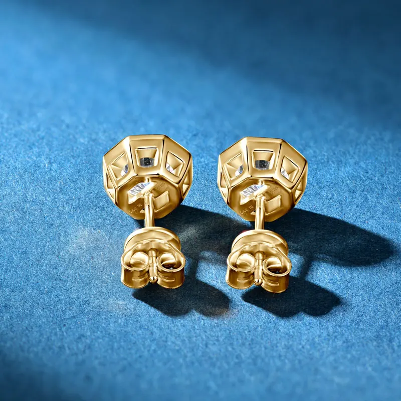 IOGOU 1CT D مويسانيتي سوليتير زوجين القرط مربط 925 فضة بوليغو أقراط للنساء الرجال مع شهادة مجوهرات