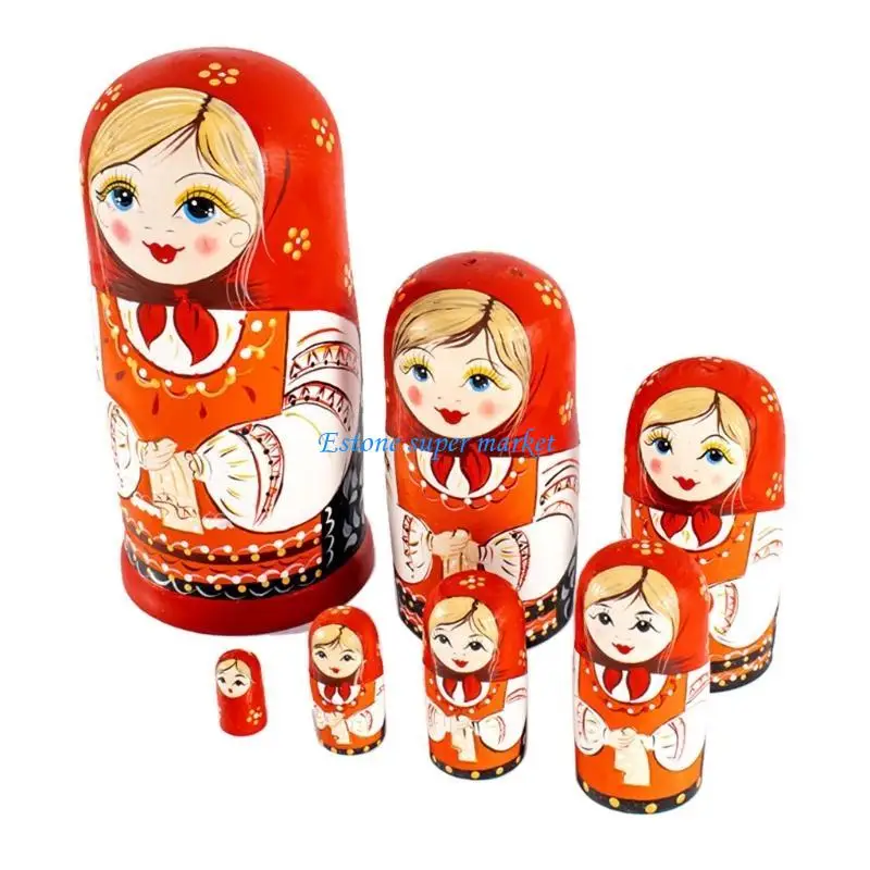 090B 10 قطع مرسومة لربط شكل الدمية لتعشيش الدمية الملونة لتزيين الدمية #2