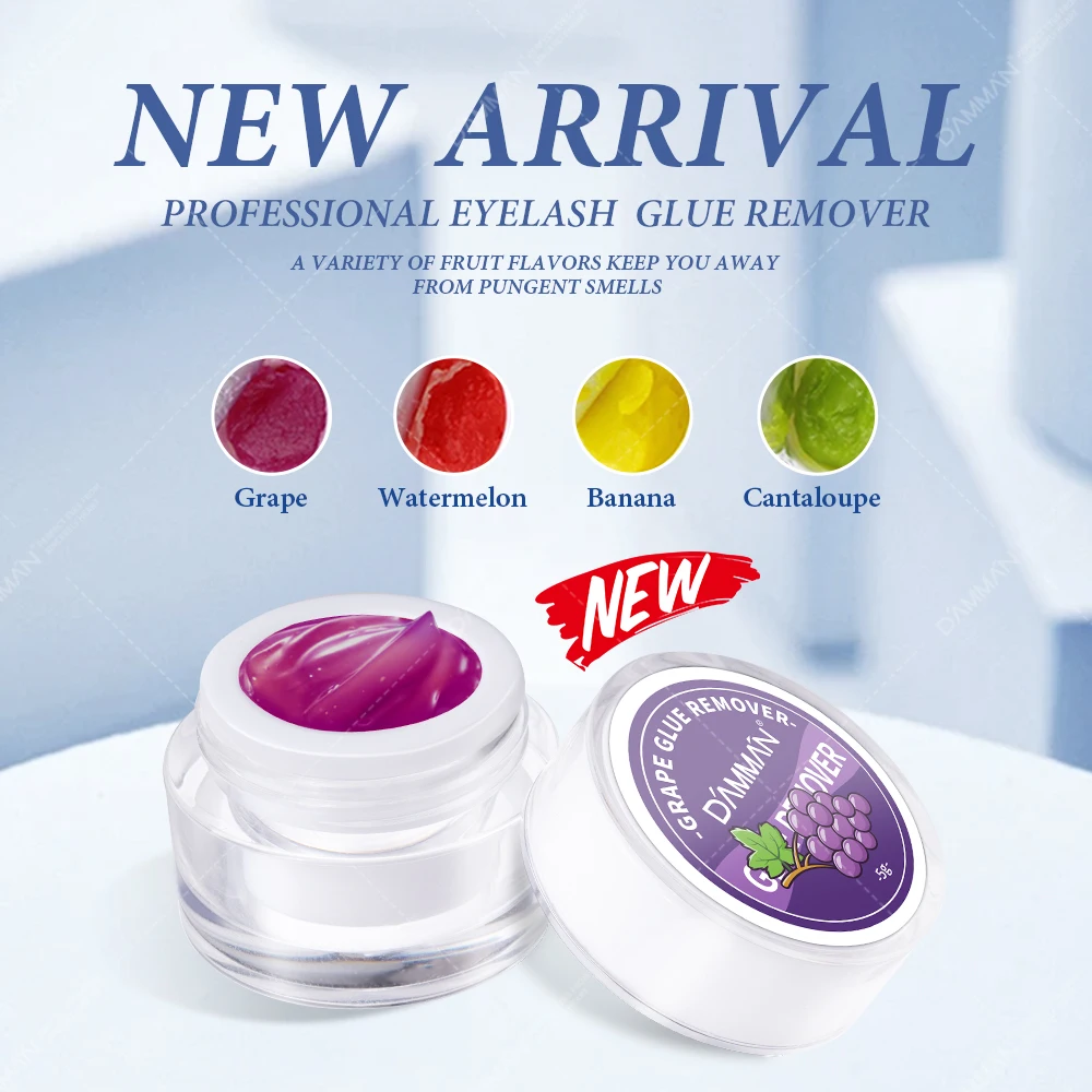 DAMMAN-Fruit Flavour Cílios Cola Removedor Creme, Falso Lashes Extensão, Remover Cheiro De Fragrância, Ferramentas De Maquiagem, 5g, 1Pc