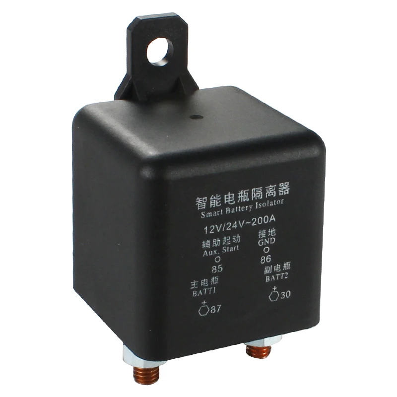 RV Accessories 12V/24V 200A Lead Acid Black Smart Battery Isolator