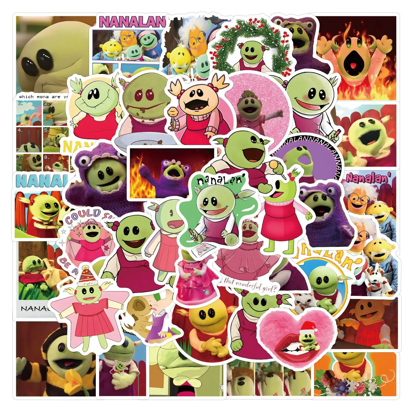 55PCS Cute Nanalans Whos That Wonderful Girl Graffiti Stickers Laptop Phone Guitar Refrigerator Reward Sticker Kids Toys