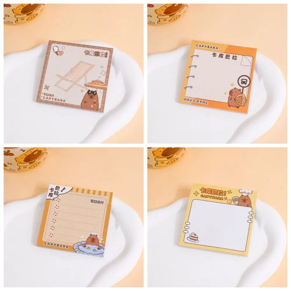 50 pieces Sticky Gift Kawaii Capybara Memo Pad N Times Ins Sticky Notes Creative Portable Cartoon Message Notes To Do List