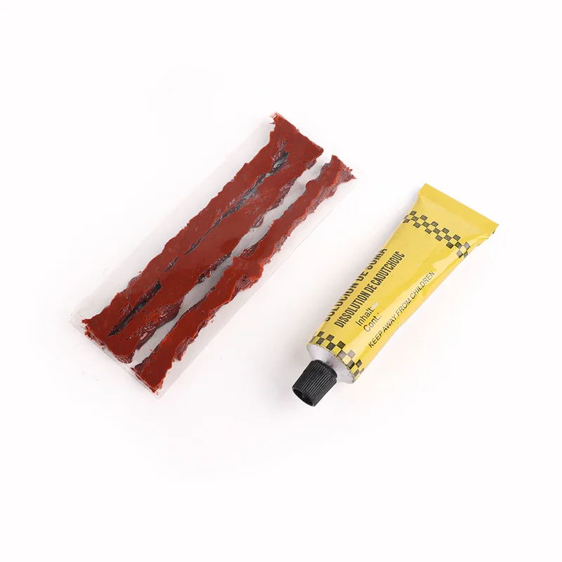 Juego de herramientas de reparación de neumáticos de coche para bicicleta, Kit de reparación rápida de pinchazos de neumáticos sin cámara con