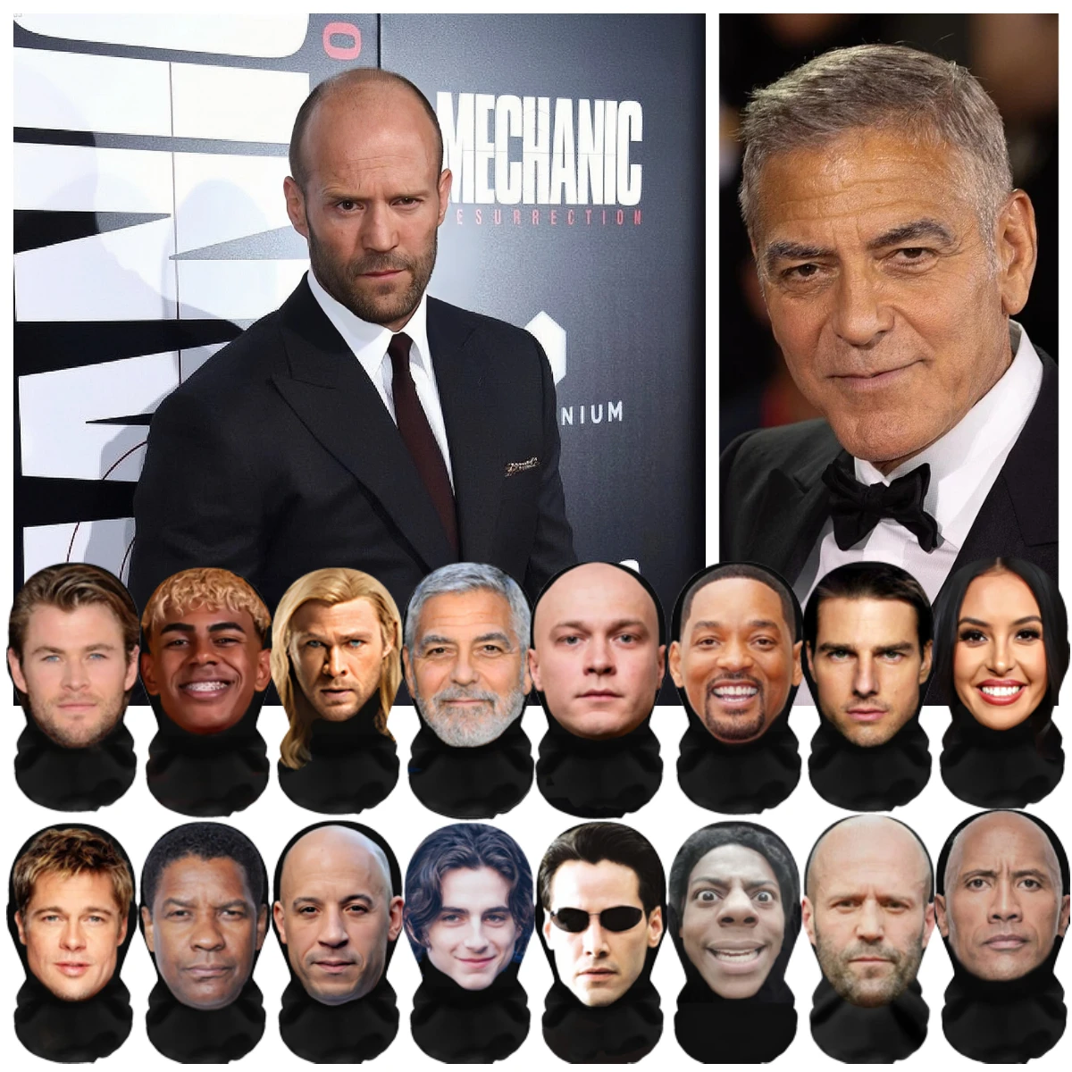 Neue 3D Lustige Elastische Realistische Prominenten-Maske Visualisierte Masken Vollgesichts-Cosplay-Sturmhaube Halloween-Party-Requisiten Kopfbedeckungen