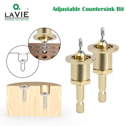 LAVIE 1pc Hex Shank HSS Countersink Bit Woodworking Router Bit Set Milling Cutter Screw Extractor Remon Demolition -C CH339E