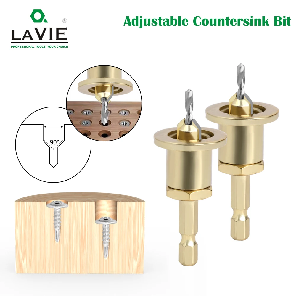 2 In 1 Limit Countersunk Drill Bit Tools Hide Screws Custom Depth Tungsten Steel Alloy Blade Self Tapping Screw Hole Opener Tool