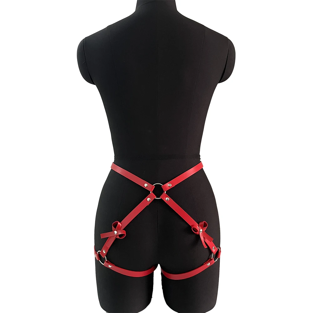 جلدية مثير الملابس الداخلية الوثن الساق تسخير الفخذ الرباط حزام القوطية القوس الملابس الداخلية الغريبة الجنس زي المرأة المثيرة فستان بيبي دول #3