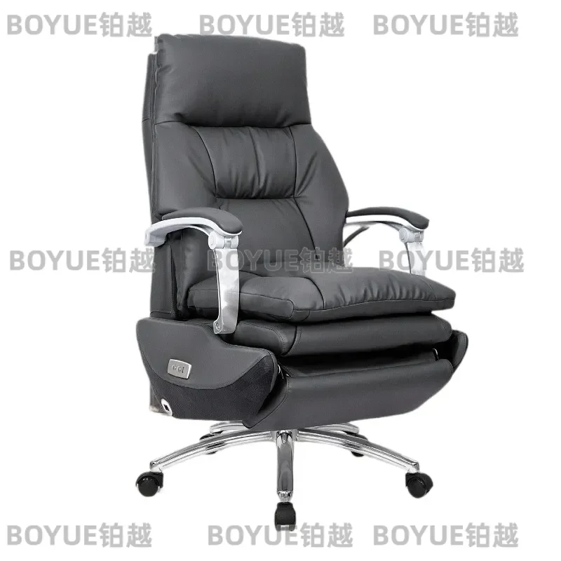 Luxury Electric Leather Executive Office Chair with Massage and Reclining Function for Boss Desk Ergonomic Business Seating
