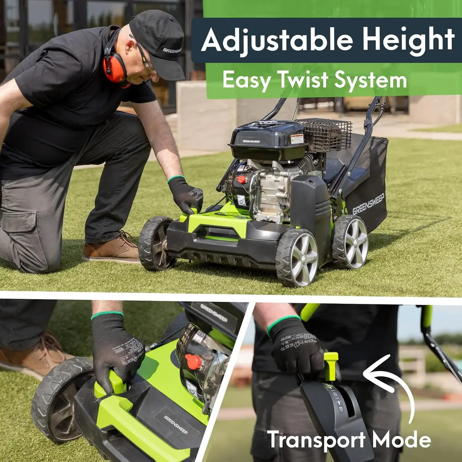 Series -Powered Artificial Grass Electric Sweeper Rake Vacuum  Adjustable Heights, Foldable Handle  appliance