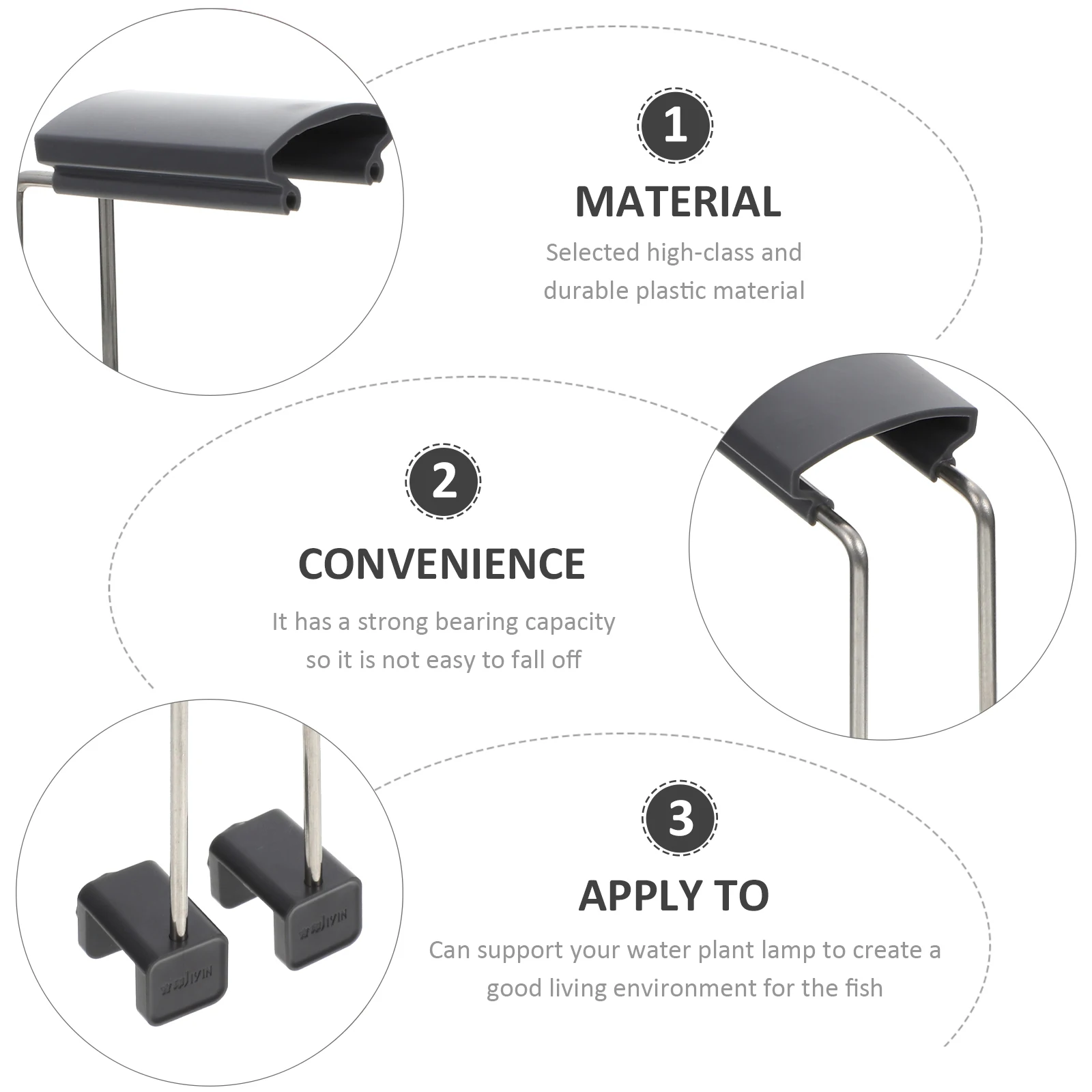 

2 Pcs Fish Tank Light Bracket Water Plant Lamp Holder Aquarium Lighting Support 10cm Plastic Stand Strong Hold Easy