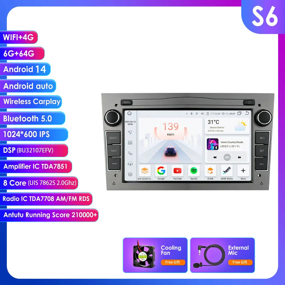 4G Carplay Android 2 Din Auto Gps Speler Voor Opel Astra H J 2004 Vectra Vectra Vauxhall Antara Zafira Corsa C D Vivaro Meriva Veda Radio