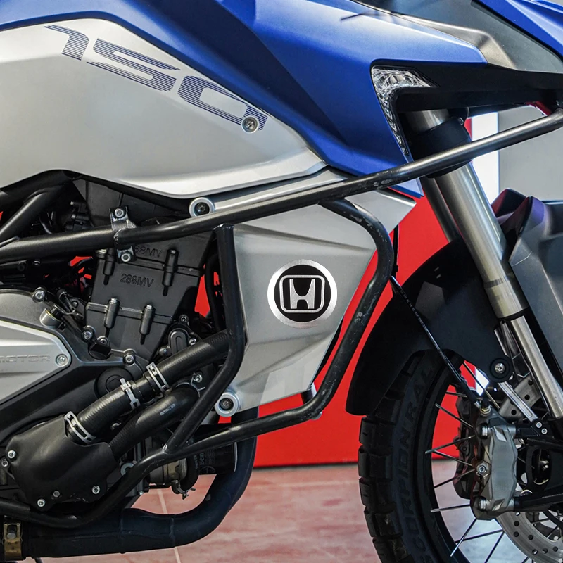 2/4/8/10 قطعة دراجة نارية تعديل ملصقات السيارات معدن الألومنيوم ملصق مائي دائري دراجة نارية ملصقات لهوندا CRF CB CR XR CRM CBR #4