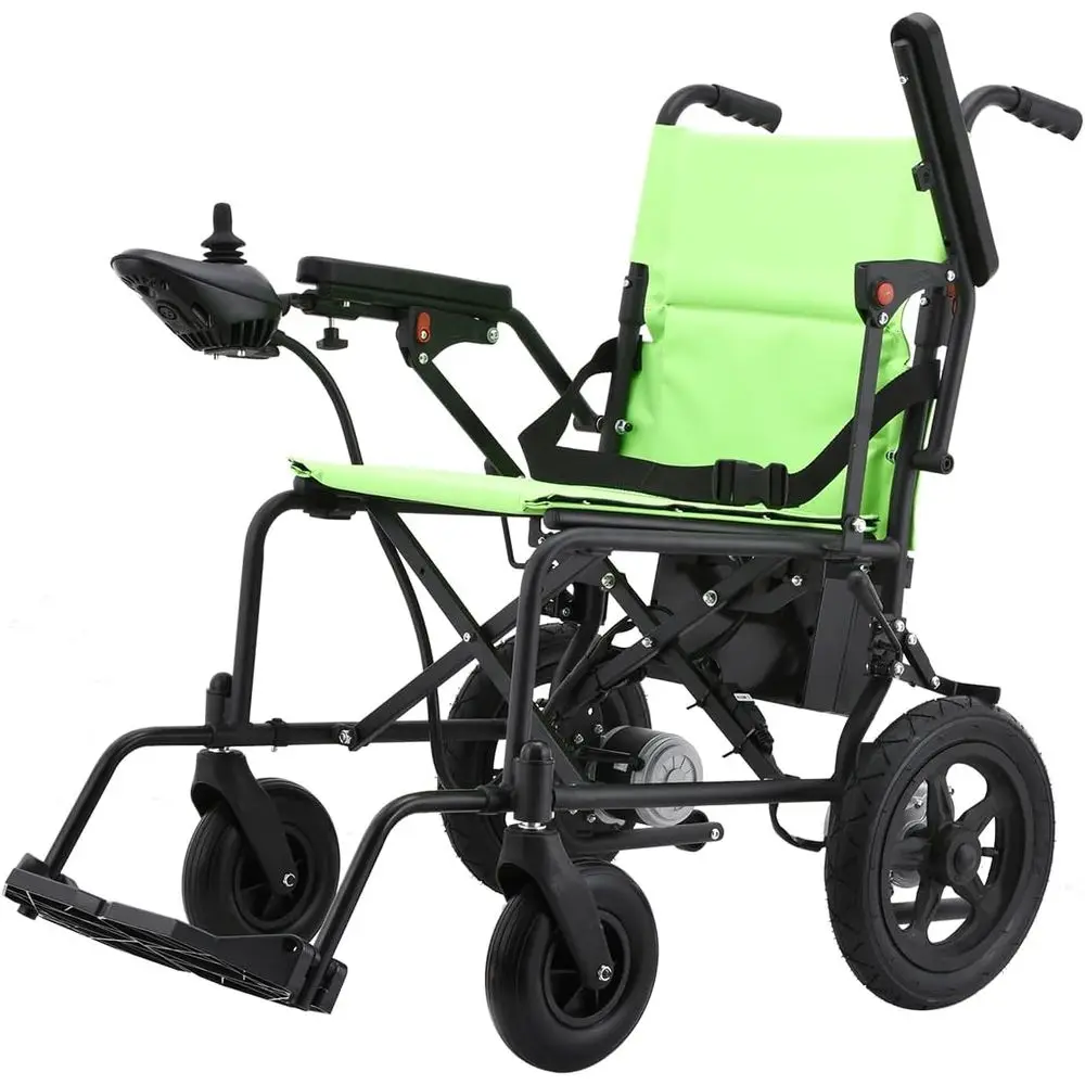 

Ultra Lightweight Folding Electric Wheelchair - 30 lbs, 10-Mile Range, 12Ah Battery, Simple Control, Portable for Travel or Seni