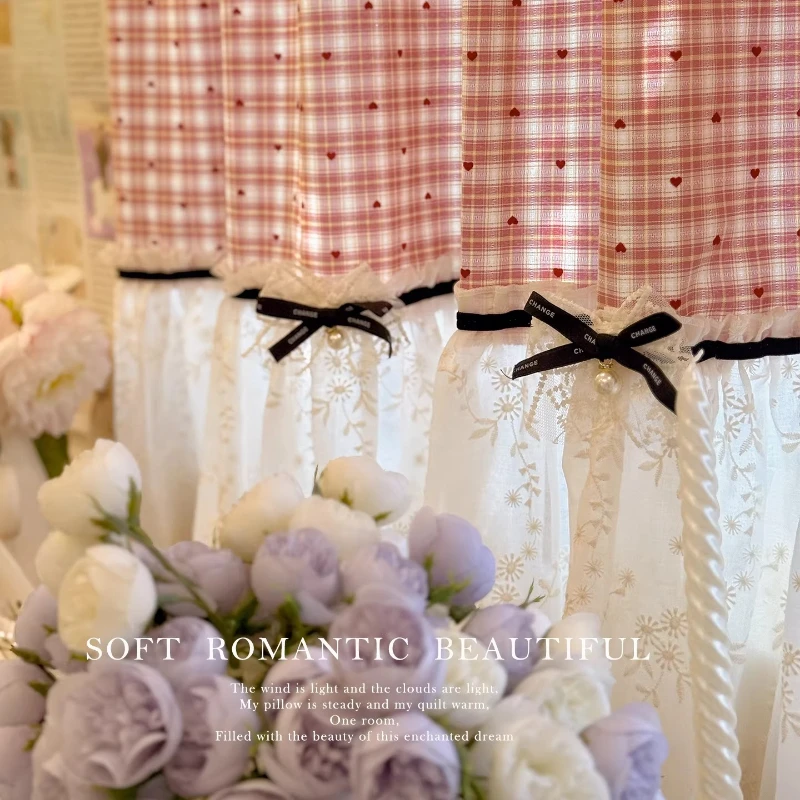 Custom Size Bow Love Plaid Cur - đánh giá và giá Home Office Buy