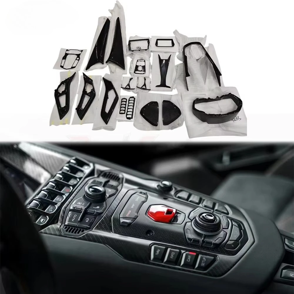 OEM Dry Carbon Fiber Interior Kit for  Aventador Dashboard Console Trim Steering Wheel OEM Fitment Parts