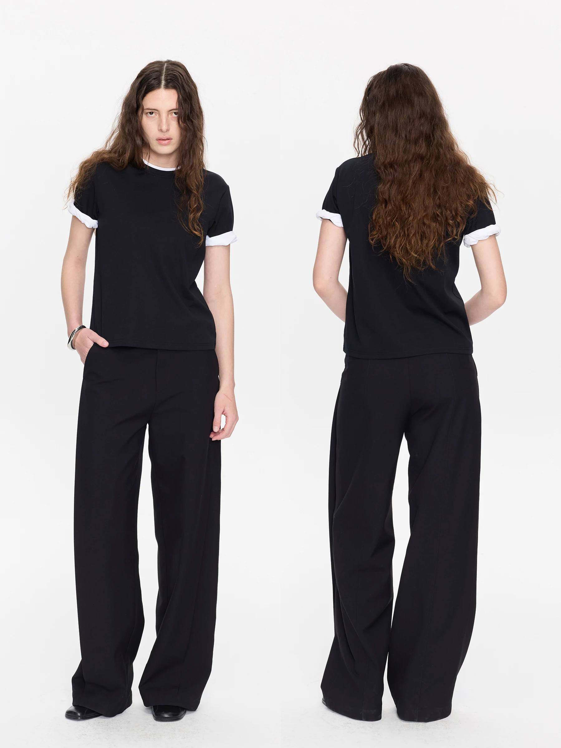 

Casual Pleated Straight Leg Knife West Pants High Waist Woolen High Waist Straight Cut Commuter Style Summer Collection