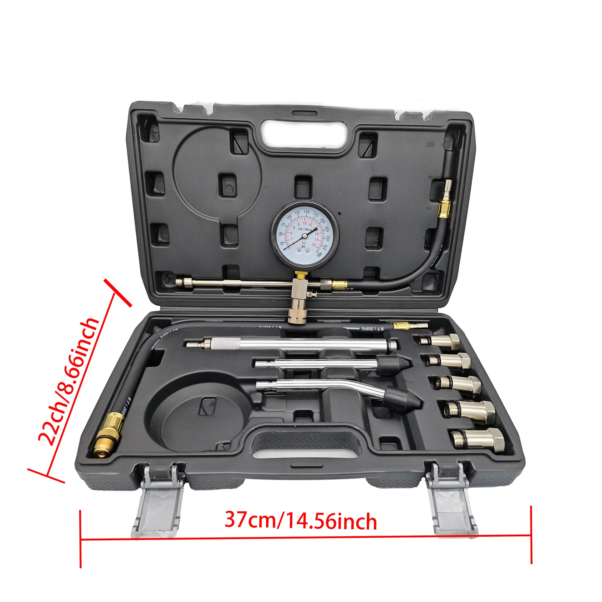 New Rapid Connected Petrol Gas Engine Cylinder Compressor Gauge Meter Test Pressure Compression Tester Leakage Diagnostic