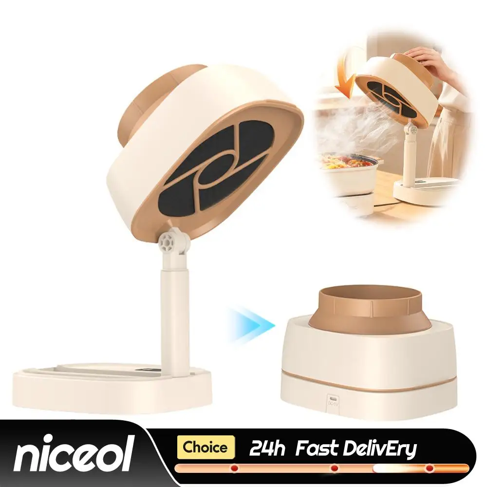 Outdoor Camping Smoke Exhaust Fan 125° Adjustable Angle Portable Range Hood for Cooking for Home Office Kitchen Desk and Travel