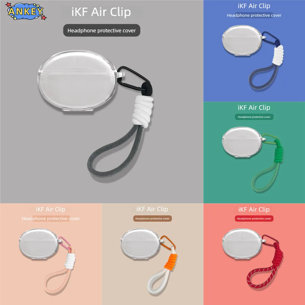 Para iKF Air Clip funda protectora transparente TPU cubiertas cordón Bluetooth auricular Shell portátil