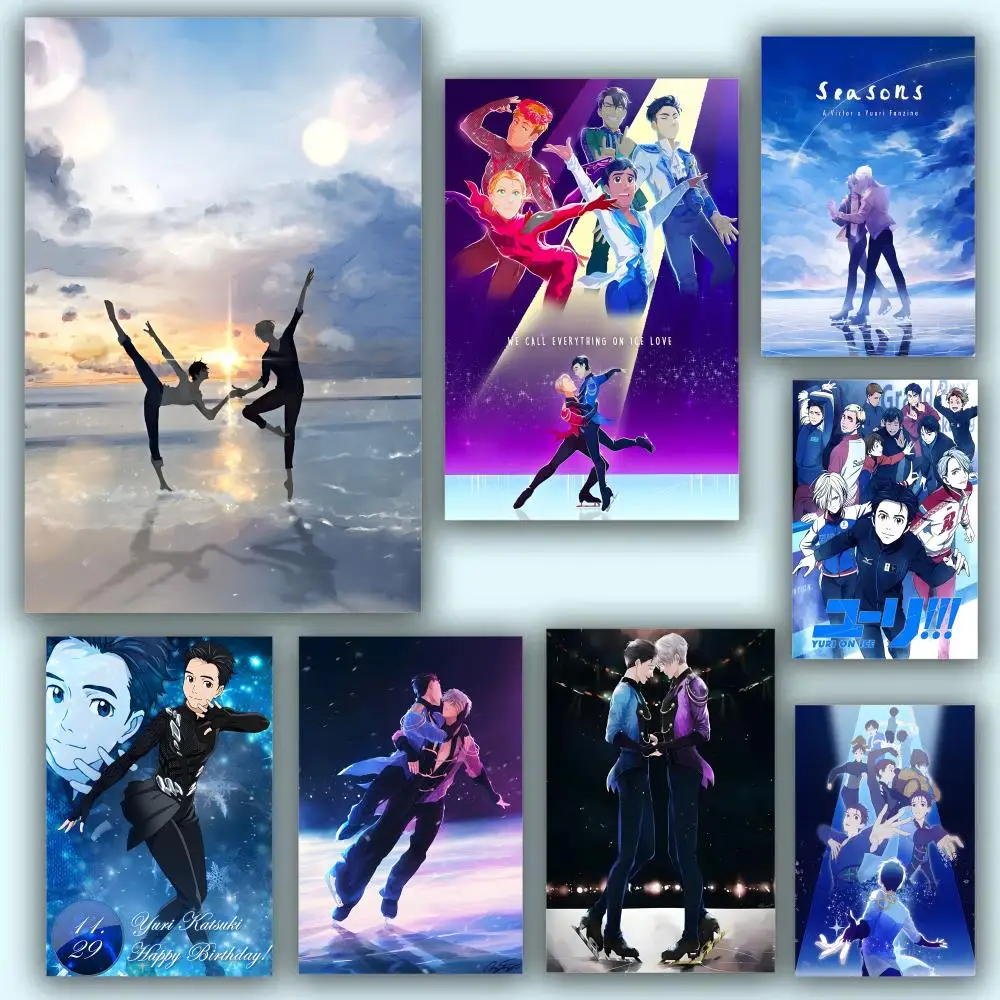 Anime Y-YURi On ICE Painting Calligraphy Fade-Resistant Wall Art Print, Vibrant Non-Sticky Decor Poster For Home Bar,