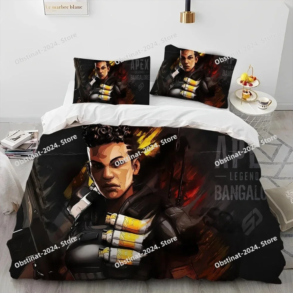 

A-Apex Legends Game Gamer Cartoon Comforter Printed Bed Set Duvet Cover Pillowcase Bedding Set Linen Sheet Quilt Cover King Size