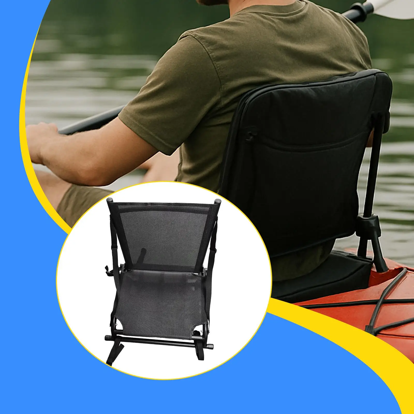 Kayak Seat,Folding,Universal,Stadium,Portable Non Slip Outdoor Chair Inflatable Boat Backrest Seat for Fishing Boat Boat Rafting