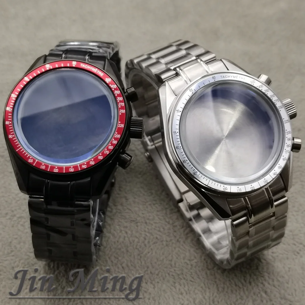 Stainless Steel Watch Case With Moon Back Cover Compatible With VK63 VK64 Movements  Ideal Watch Accessory For 20mm Straps