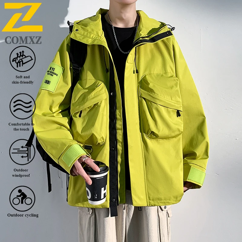 

EiAO American Work Jacket Men Waterproof Windproof Breathable Outdoor Hiking Coat Durable Couple Unisex Mountain Sports Wear