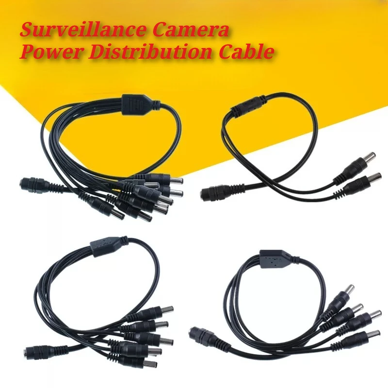 1 to 2 DC Power Connector Cable for Surveillance Cameras 1 to 4/6/8 power Adapter Cable 12V DC plug Wire 1 to 3 Extension Line
