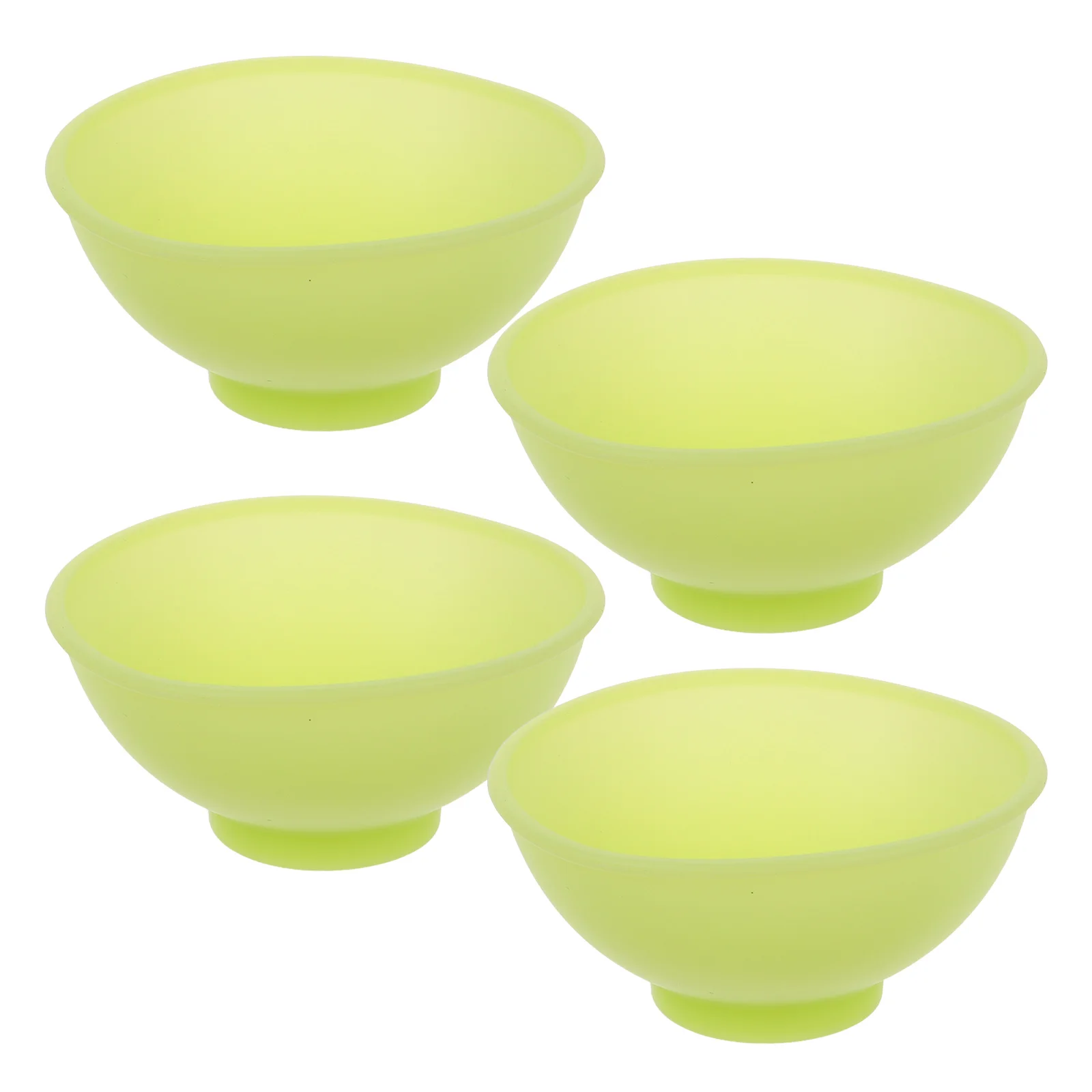 

4 Pcs Silicone Small Bowl Facial Mask Tool Diy Accessories Bowls Mix Anti-falling Light Green Mixing